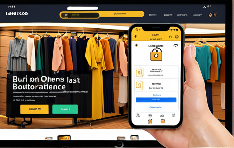 **
A vibrant online storefront of a baju kurung boutique, showcasing a secure padlock icon next to the payment options. Happy customers are browsing on their smartphones, with visible certificates of data protection compliance (like PDPA) displayed on the website's footer. Focus on conveying trust and security.
**